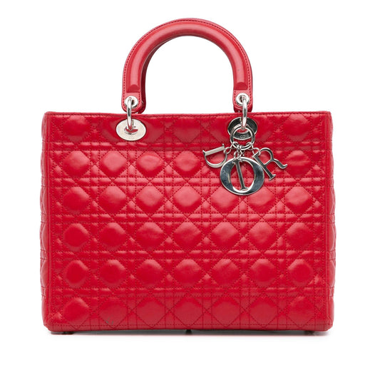 Dior Large Lambskin Cannage Lady Dior