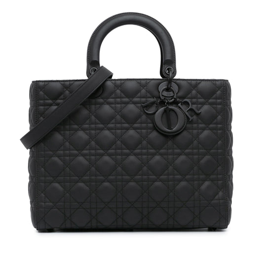 Dior Large Ultra Matte Calfskin Cannage Lady Dior (SHG-e5IVhs)