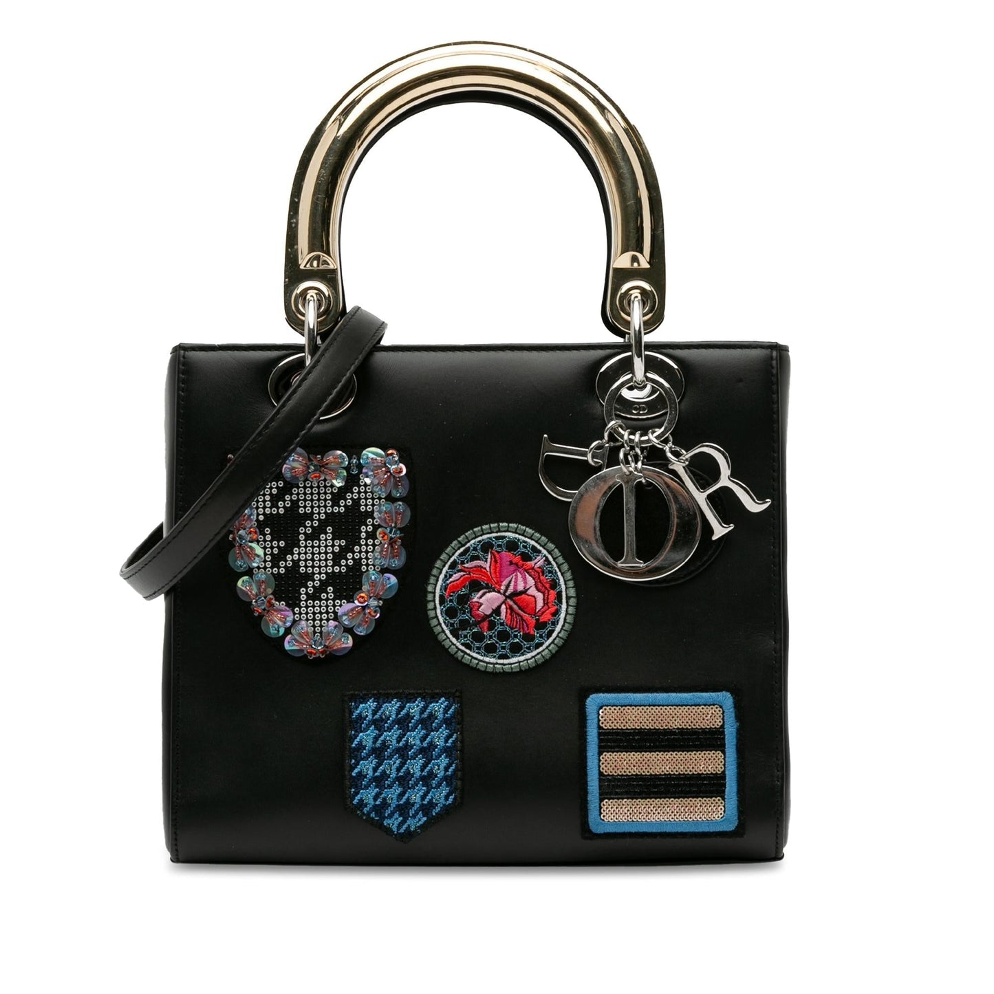 Dior Medium Calfskin Patch Embellished Lady Dior (SHG-SuldtR)