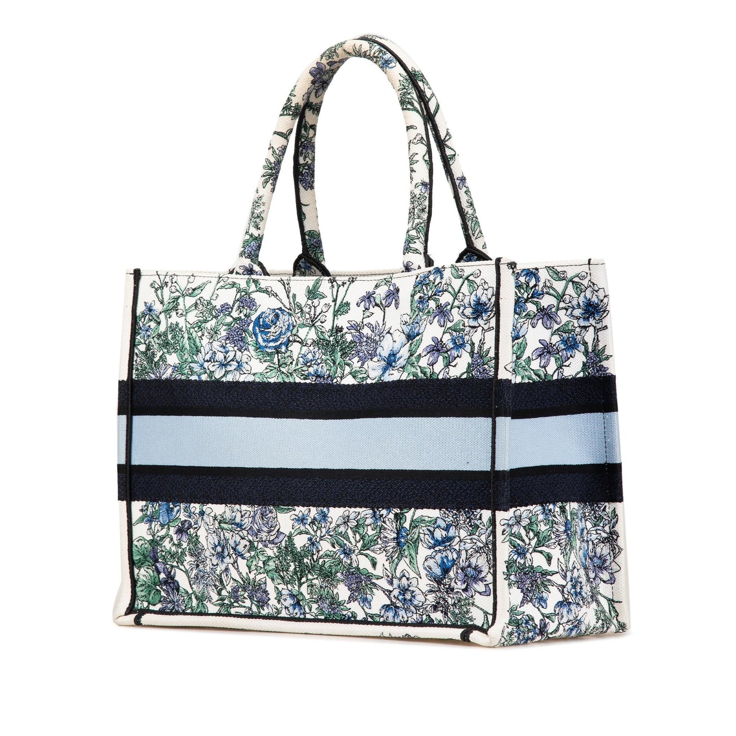 Dior Medium Canvas Embroidered Flowers Book Tote