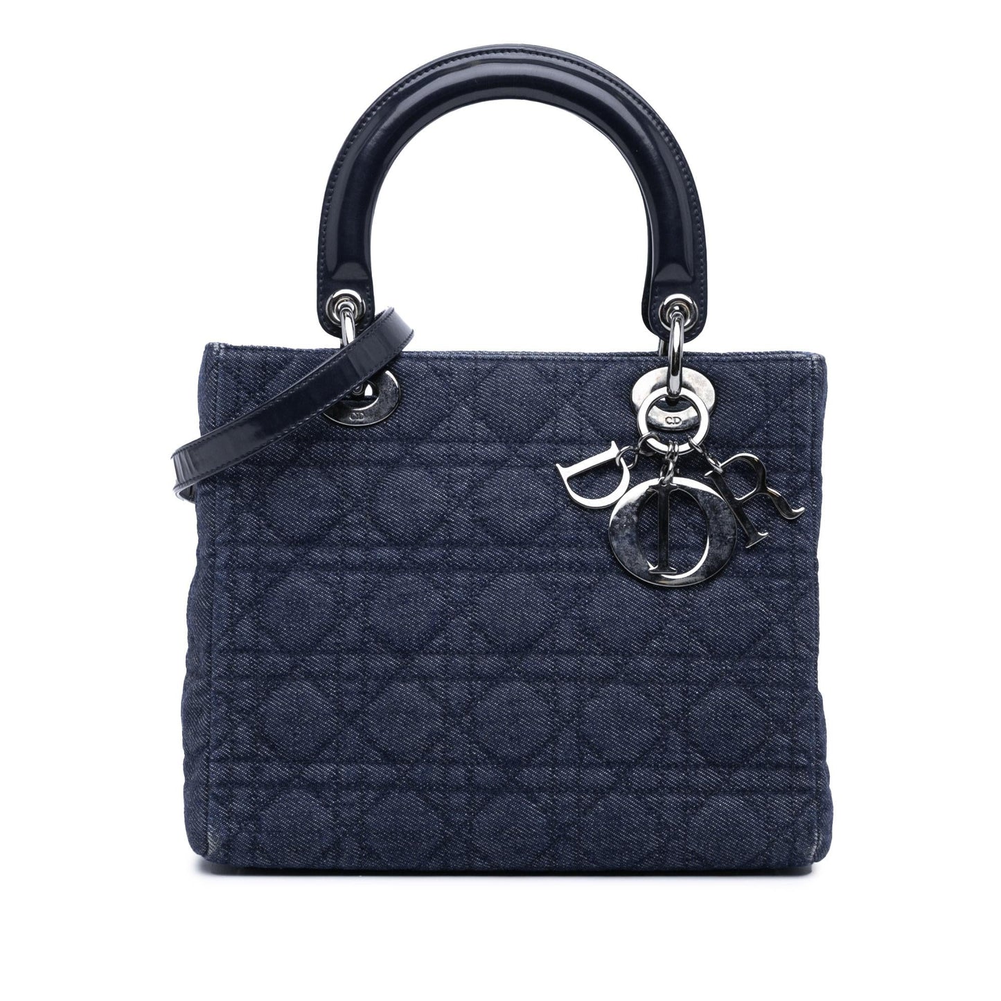 Dior Medium Denim Cannage Lady Dior