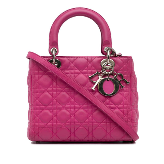 Dior Medium Lambskin Cannage Lady Dior