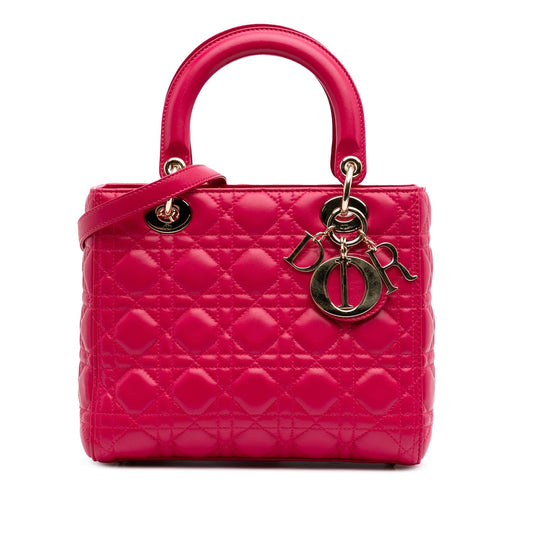 Dior Medium Lambskin Cannage Lady Dior
