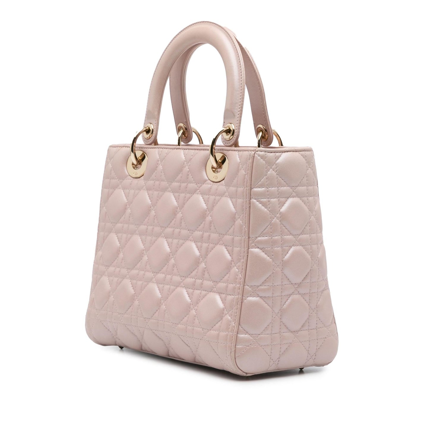 Dior Medium Pearlescent Lambskin Cannage Lady Dior