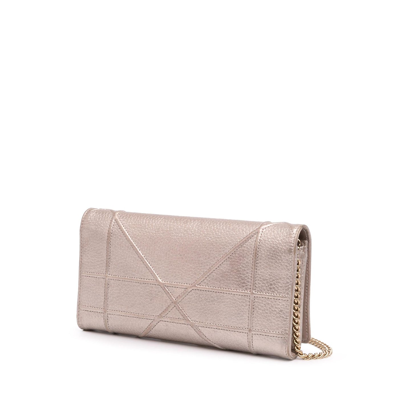 Dior Metallic Grained Calfskin Diorama Wallet on Chain
