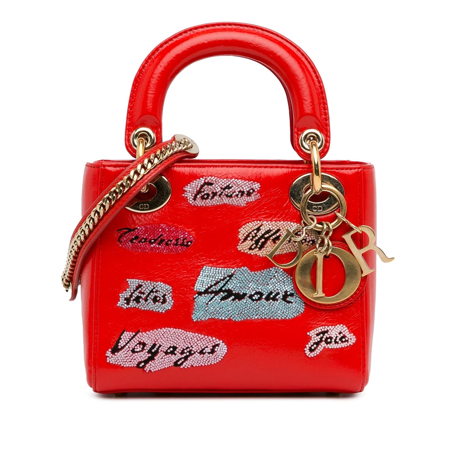 Dior Mini Calfskin Sequin Embellished Lady Dior