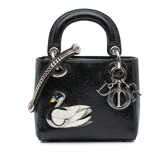 Dior Mini Ceramic Effect Deerskin Jeweled Swan Lady Dior