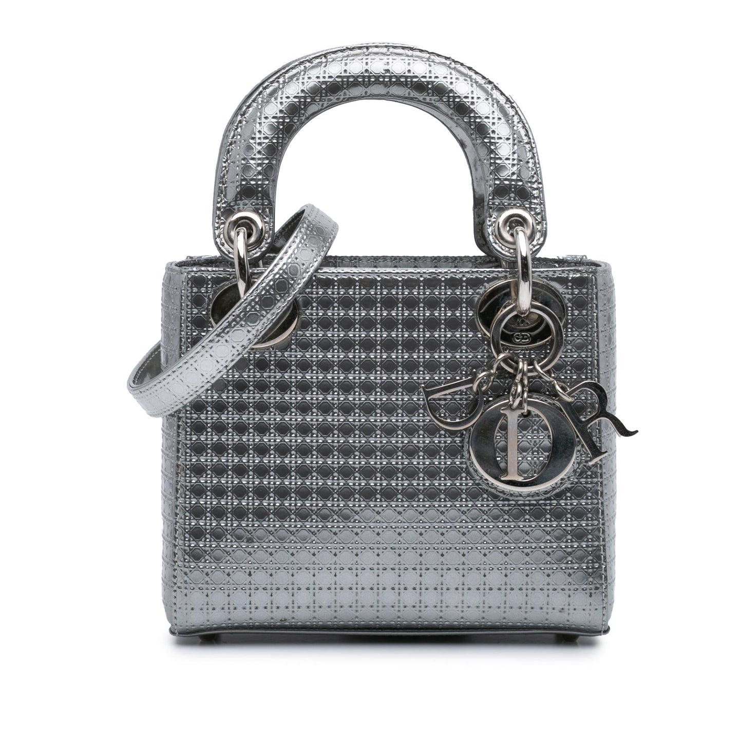 Dior Mini Metallic Patent Microcannage Lady Dior