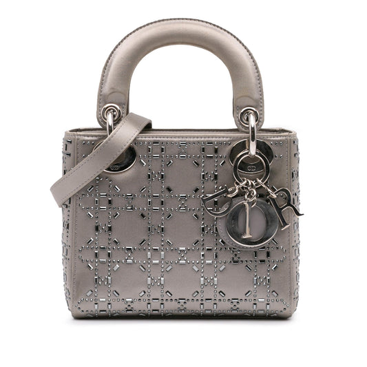 Dior Mini Satin Cannage Crystal Lady Dior