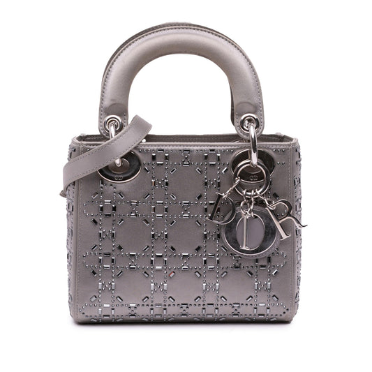 Dior Mini Satin Cannage Crystal Lady Dior