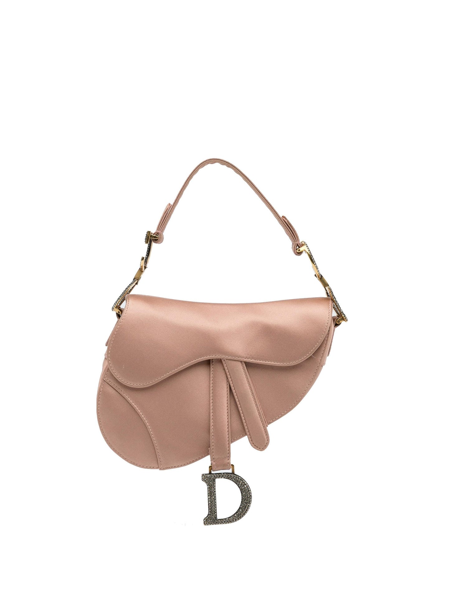 Dior Mini Satin Crystal Embellished Saddle Bag
