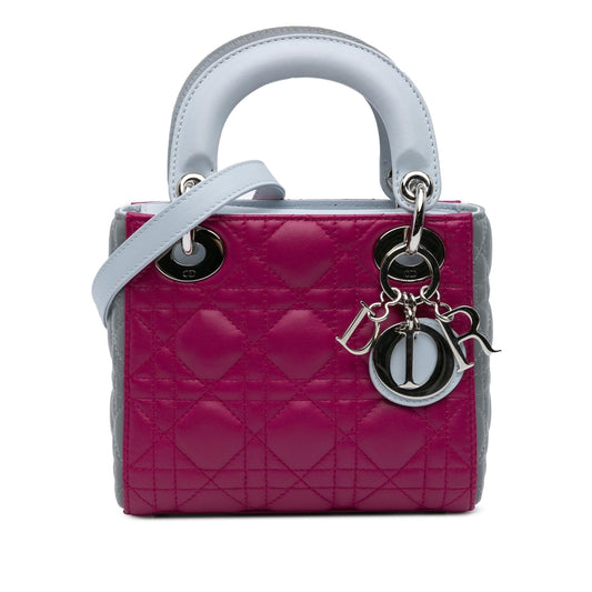 Dior Mini Tricolor Lambskin Cannage Lady Dior