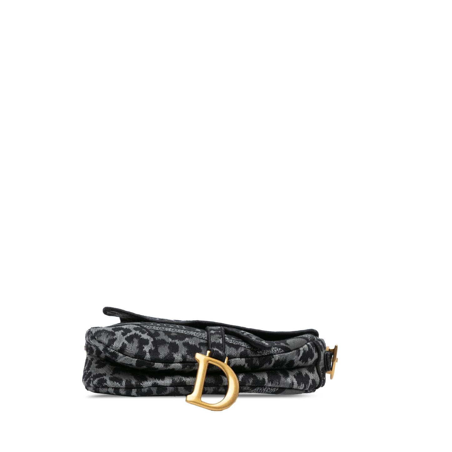 Dior Mizza Embroidered Canvas Leopard Saddle Bag