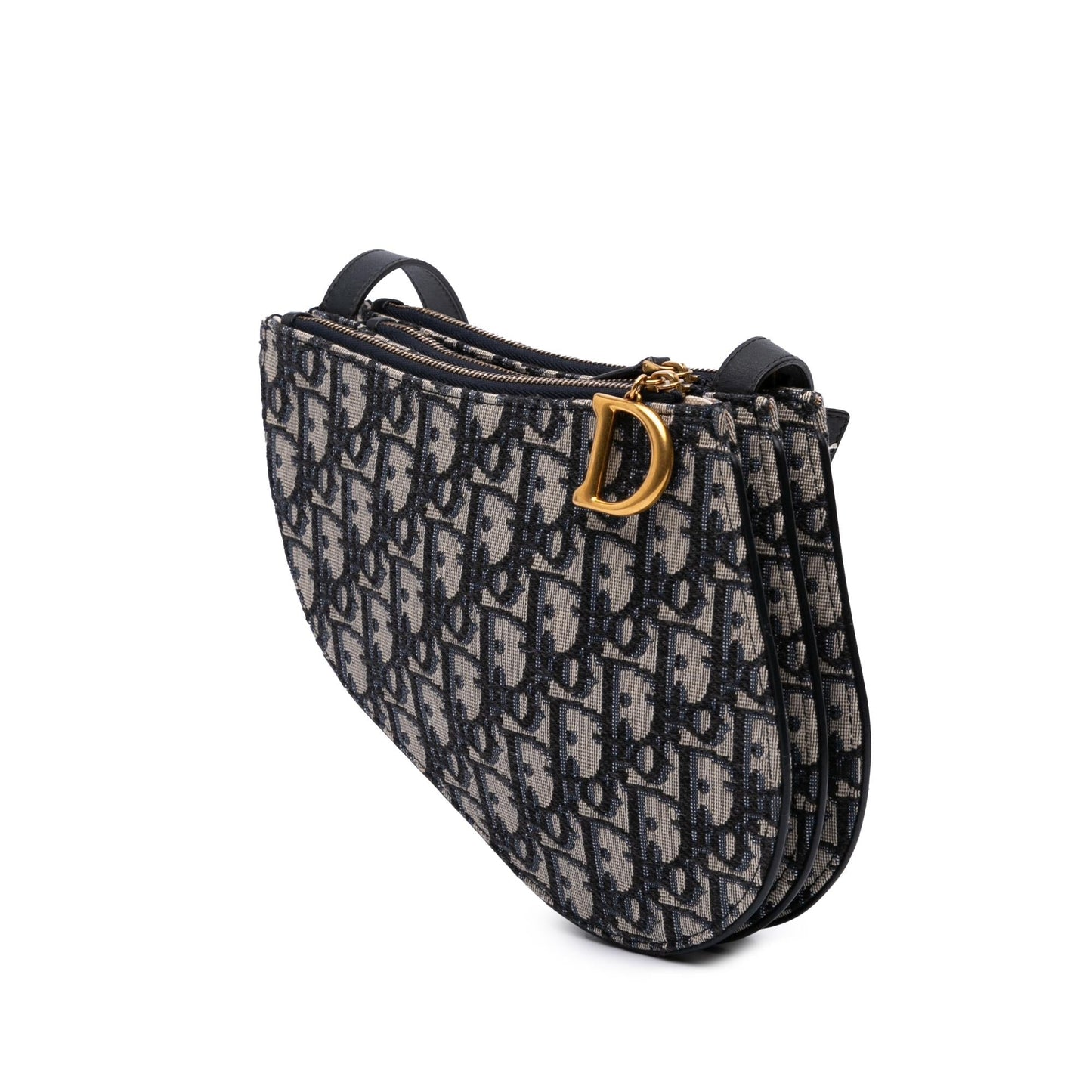 Dior Oblique Canvas Saddle Triple Zip Crossbody