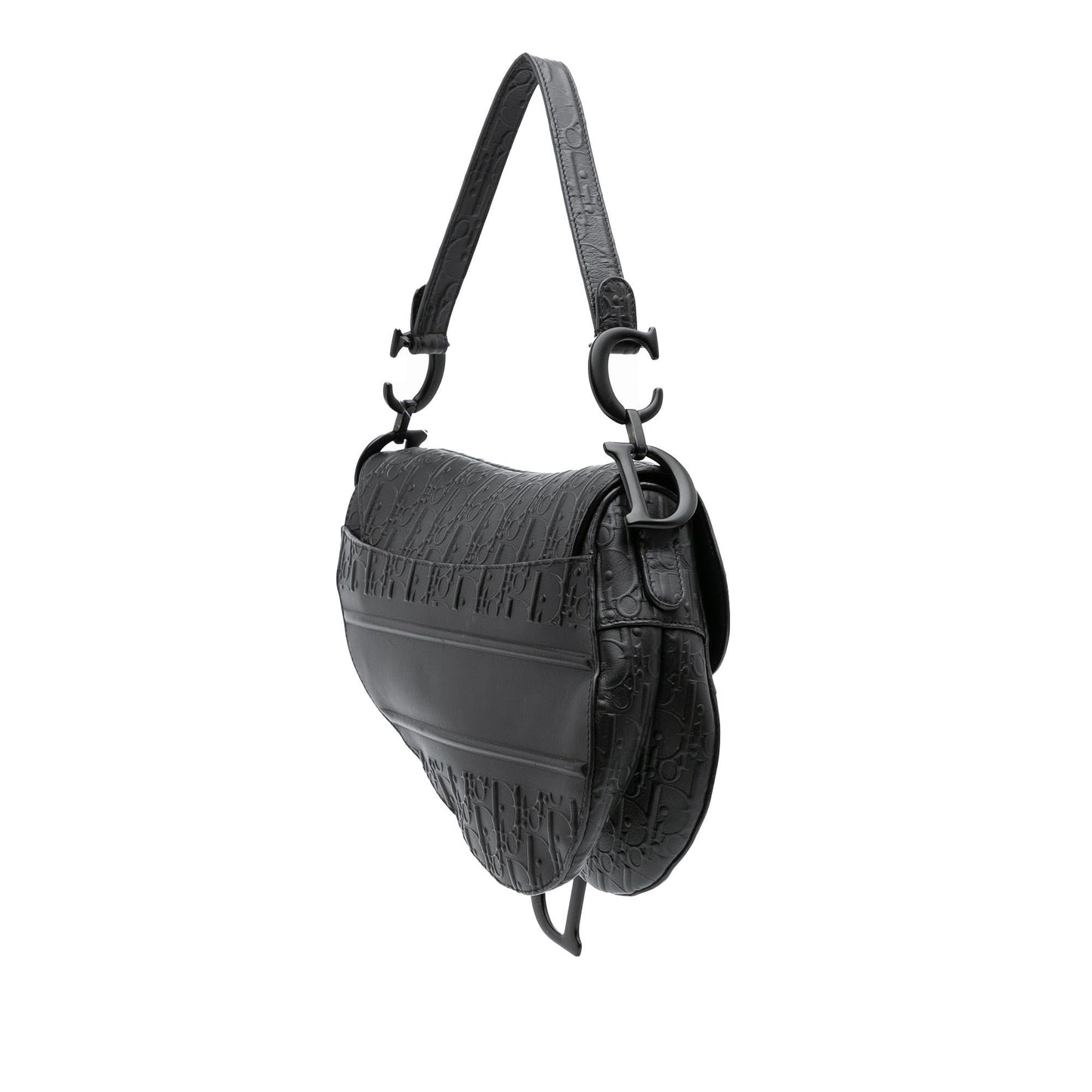 Dior Oblique Embossed Calfskin Saddle Bag