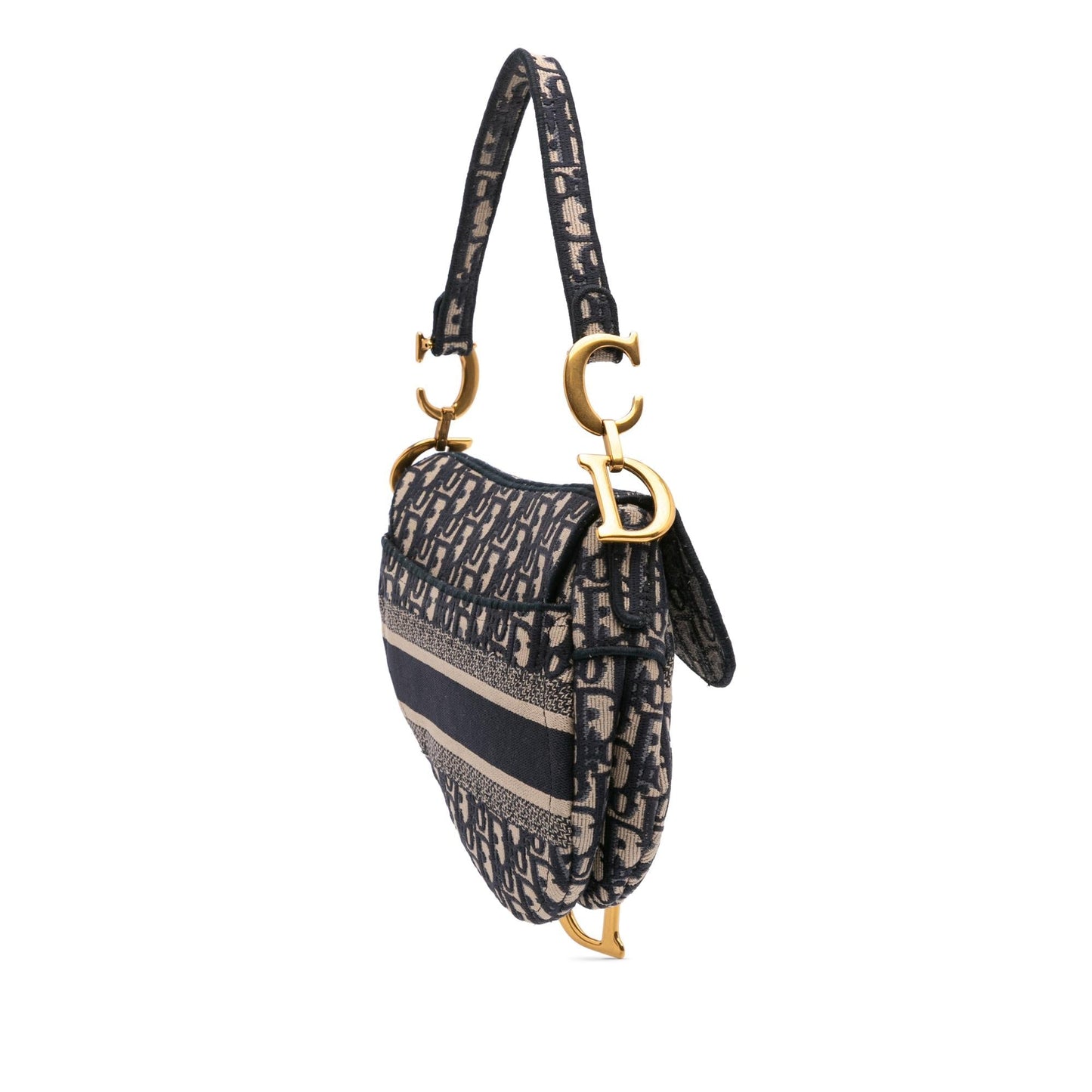 Dior Oblique Embroidered Canvas Saddle Bag