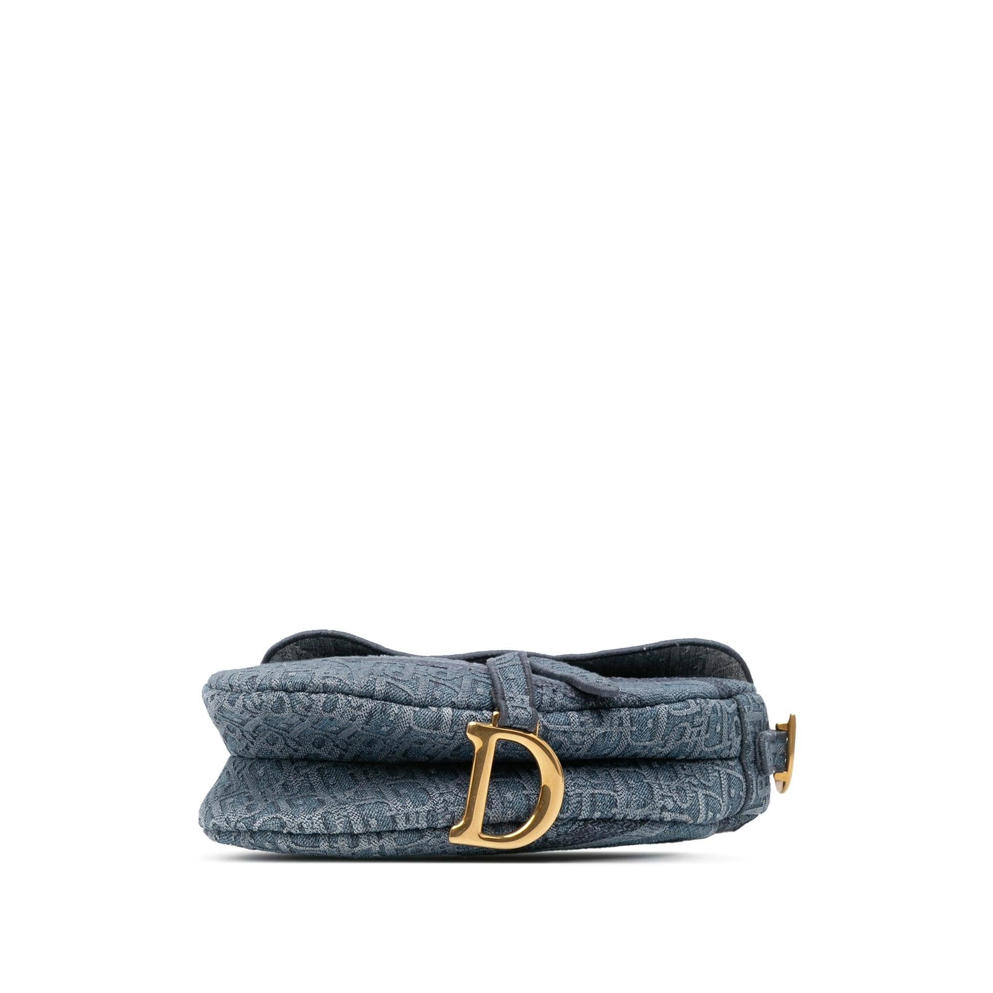 Dior Oblique Embroidered Denim Saddle Bag