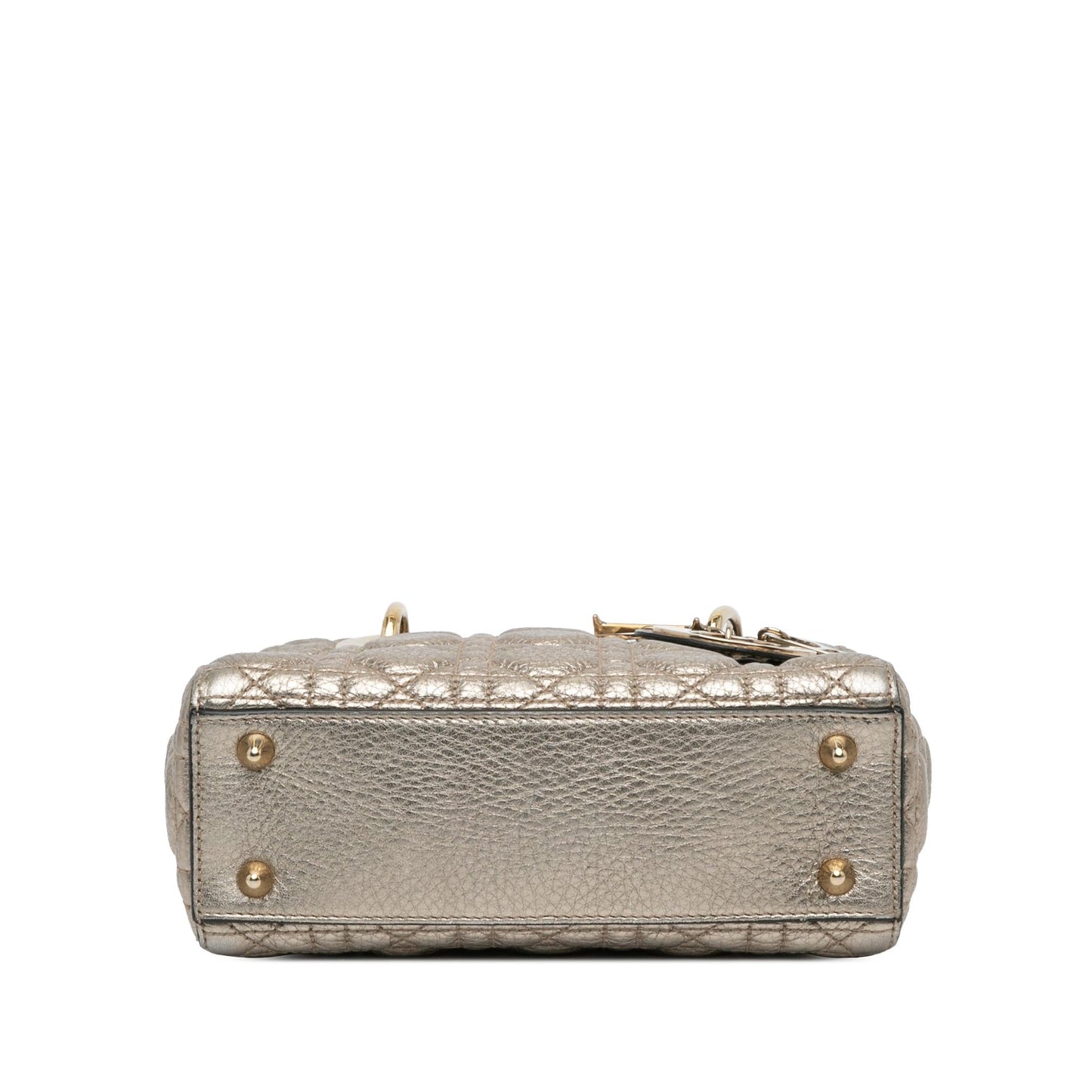 Dior Small Metallic Grained Calfskin Cannage Supple Lady Dior