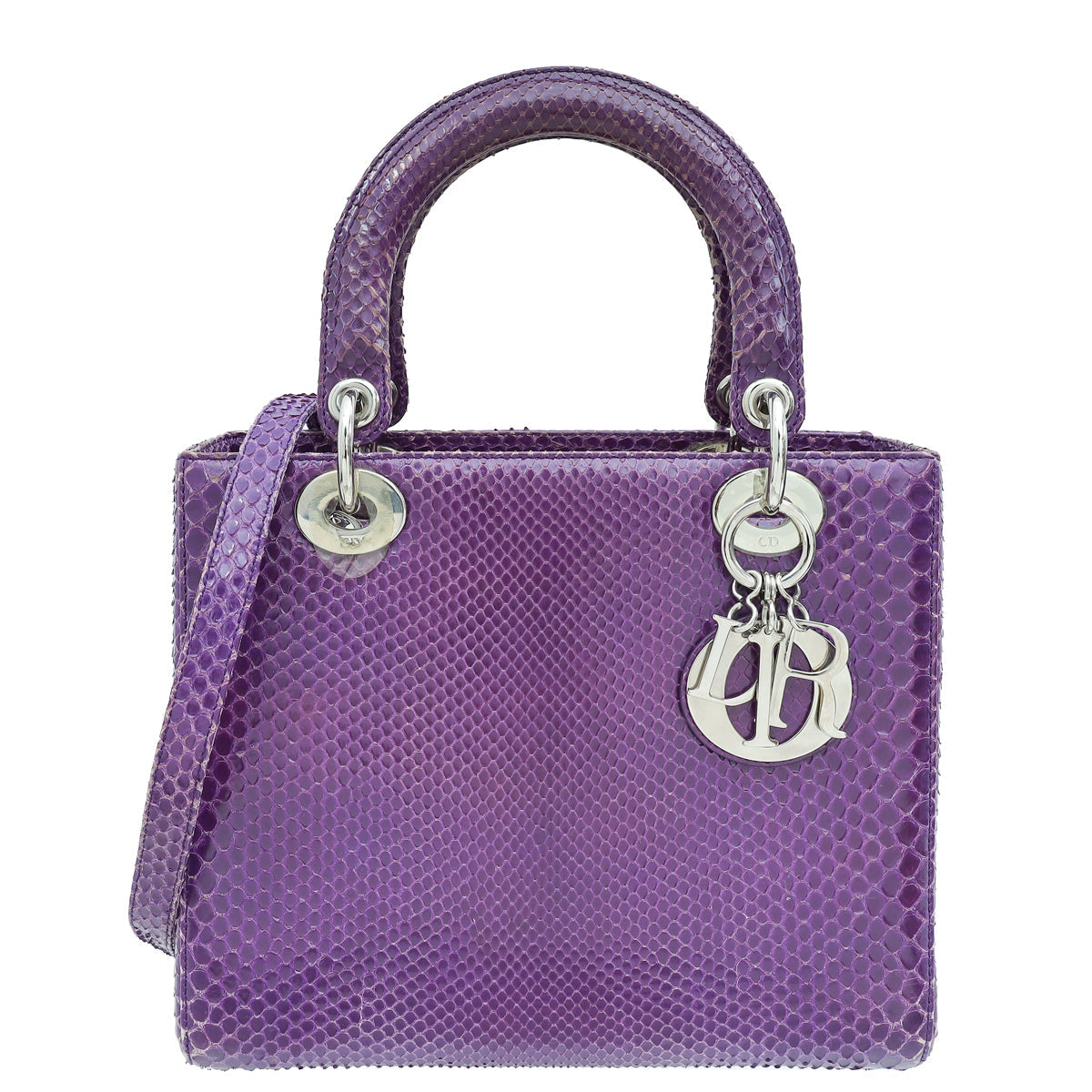 Christian Dior Violet Python Lady Dior Medium Bag