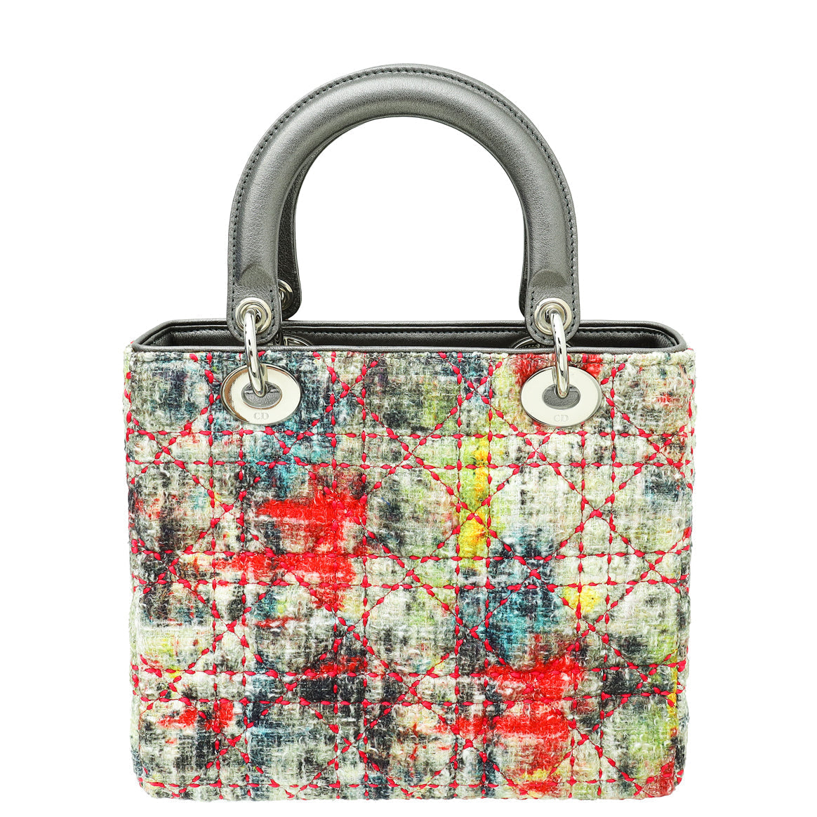 Christian Dior Multicolor Tweed Wool Lady Dior Medium Bag