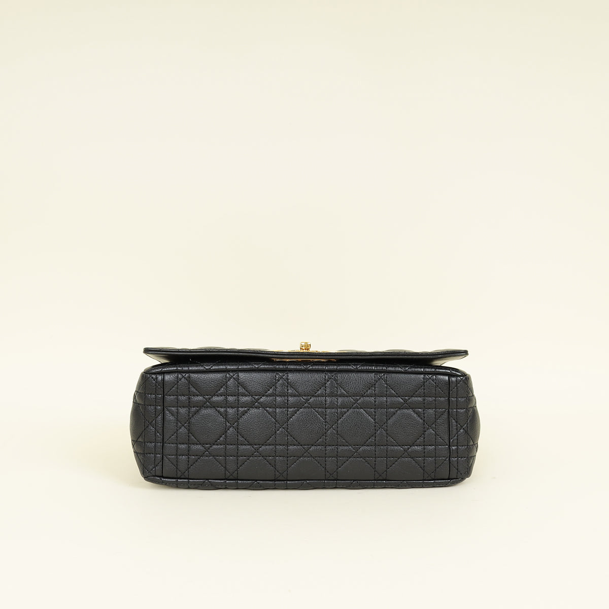 Christian Dior Black Supple Cannage Caro Large Flap Bag
