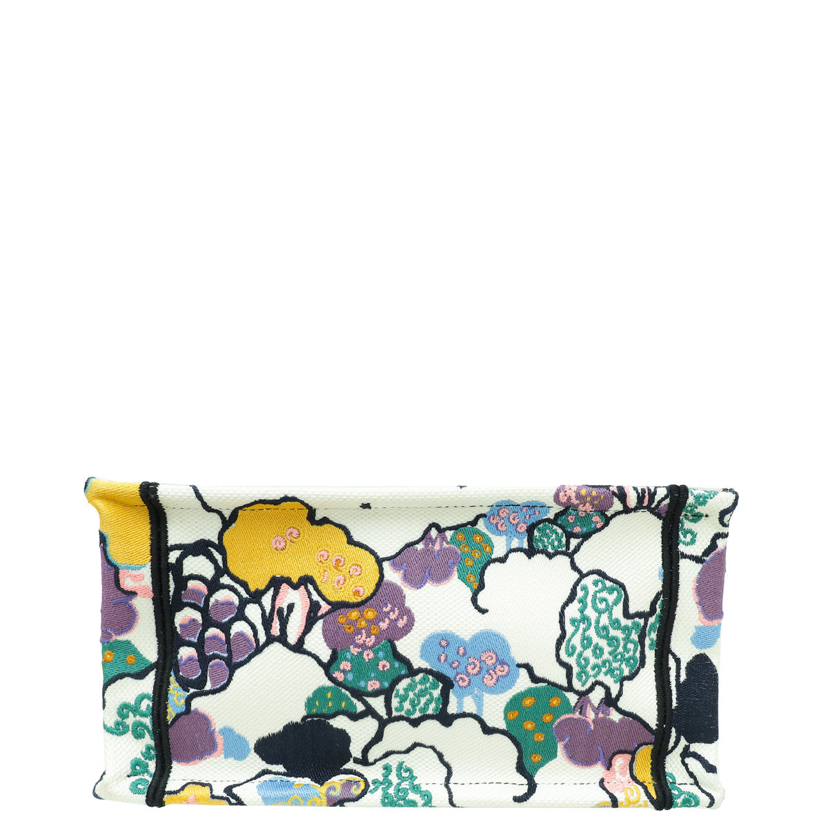 Christian Dior White Multicolor "Latte Ciel de Rêve Embroidery" Motif Book Tote Small Bag