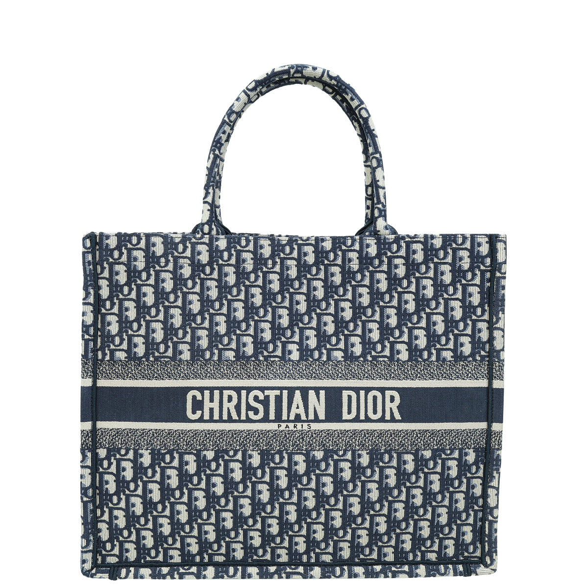 Christian Dior Navy Blue Oblique Book Tote Large Bag