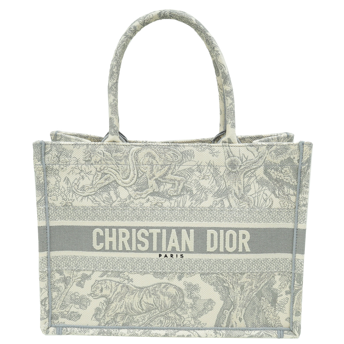 Christian Dior Grey Toile De Jouy Book Tote Medium Bag