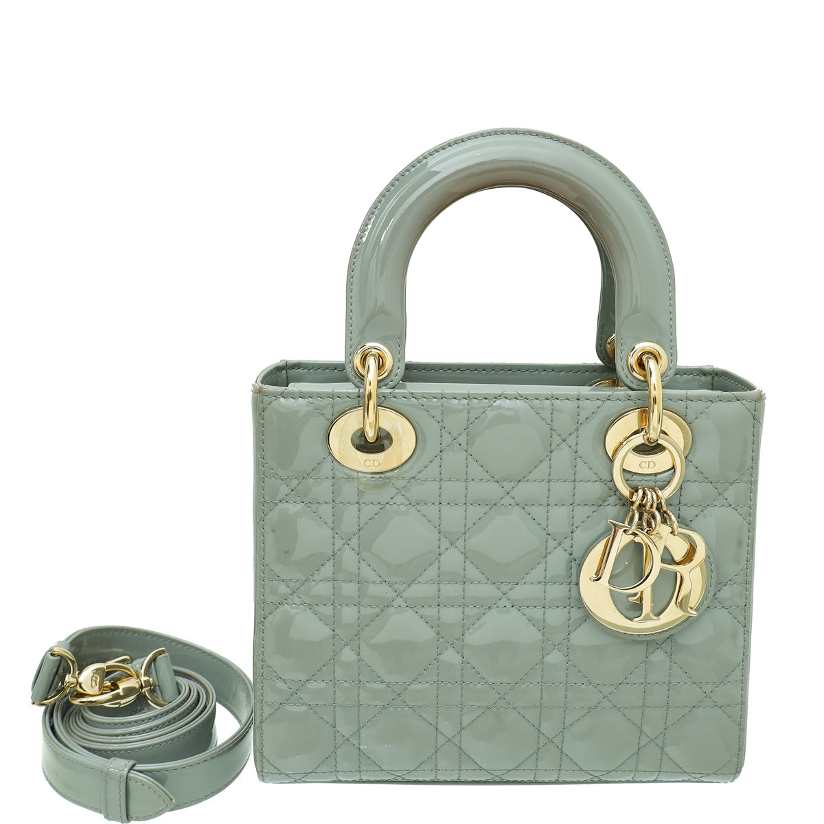 Christian Dior Grey Lady Dior Small Bag