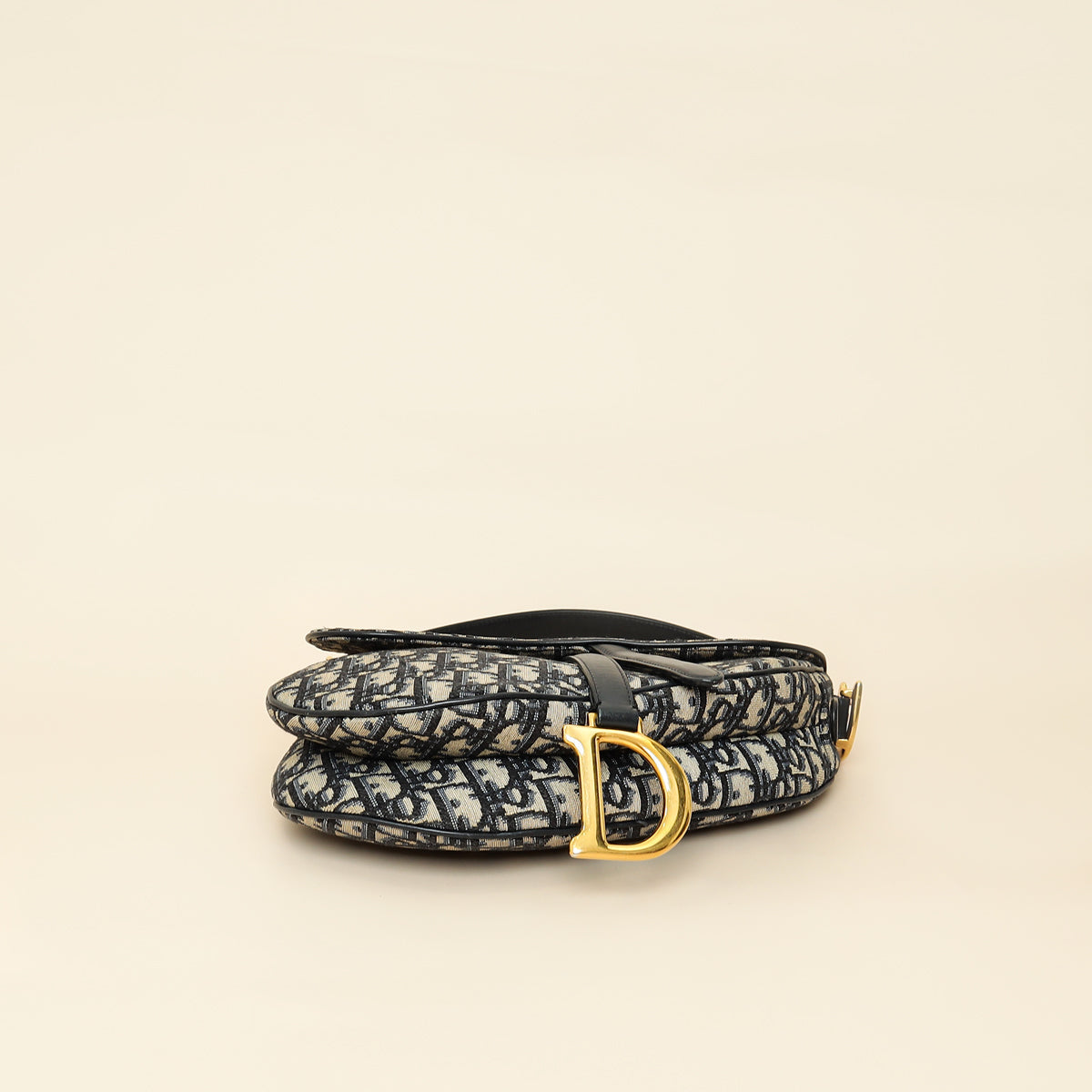 Christian Dior Navy Blue Oblique Saddle Medium Bag