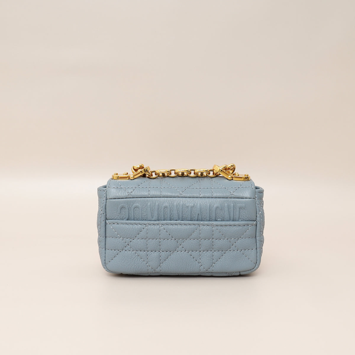 Christian Dior Blue Cannage Micro Caro Bag