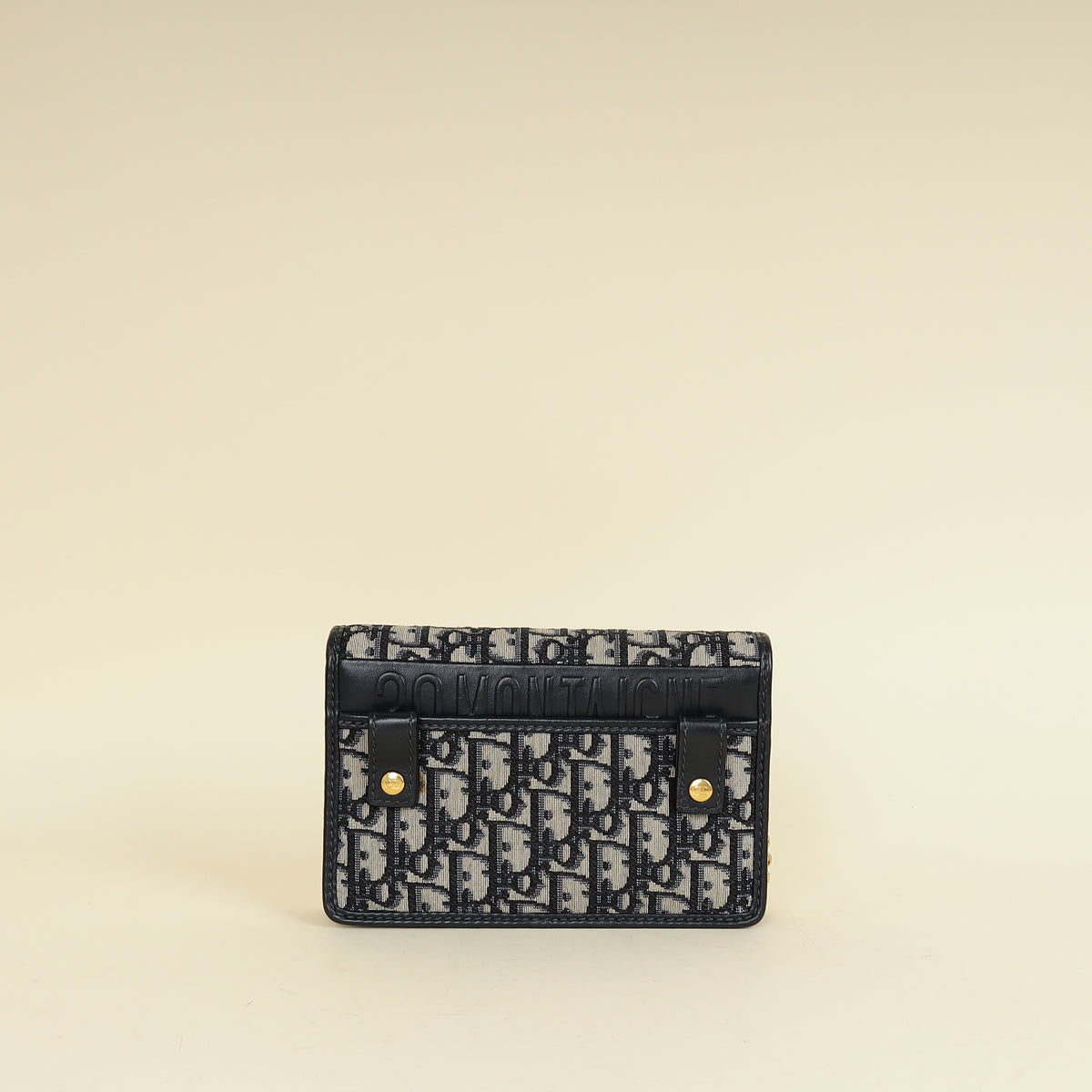 Christian Dior Navy Blue 30 Montaigne Oblique 2 Way Chain Pouch