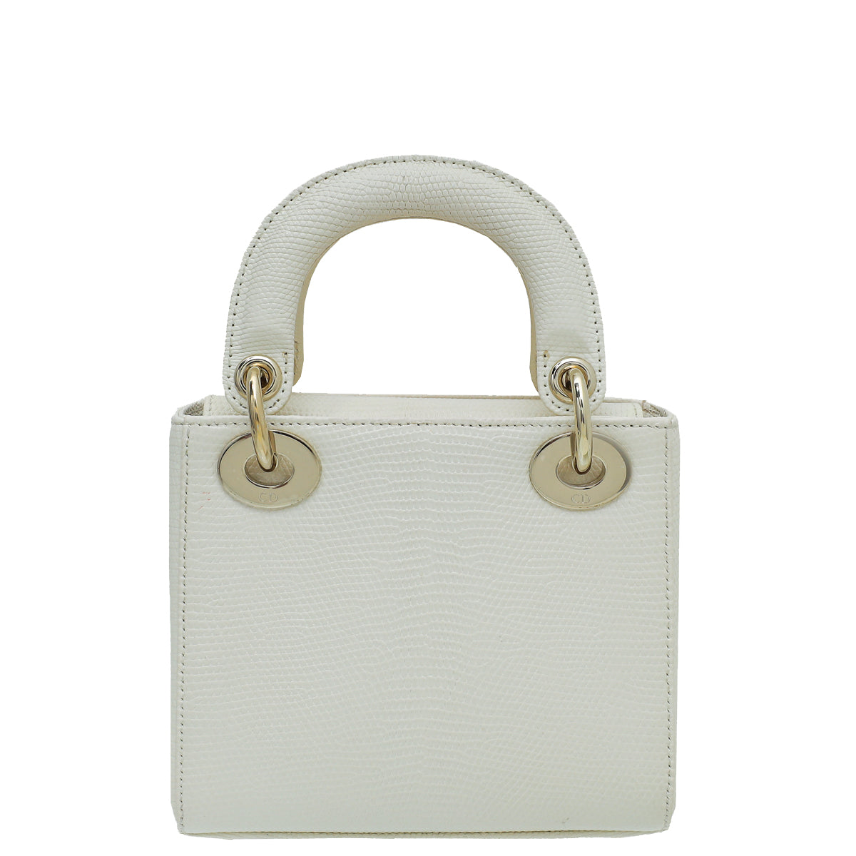 Christian Dior White Lizard Lady Dior Mini Bag
