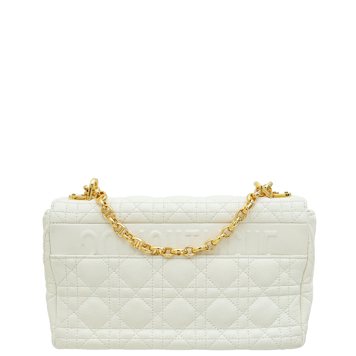 Christian Dior White Caro Medium Bag