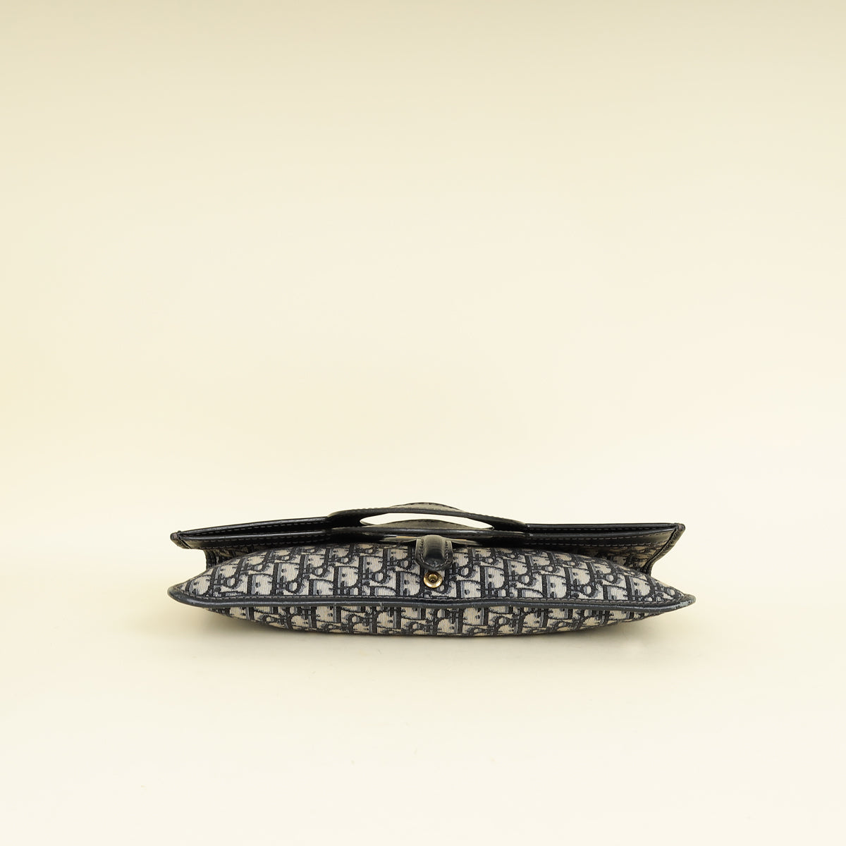Christian Dior Navy Blue Oblique Fold Over Clutch