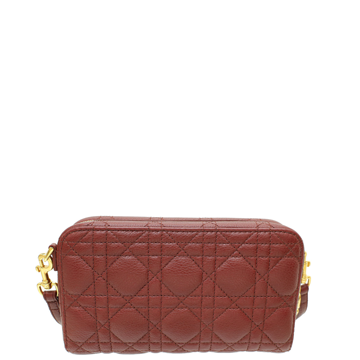Christian Dior Burgundy Caro Double Pouch Bag