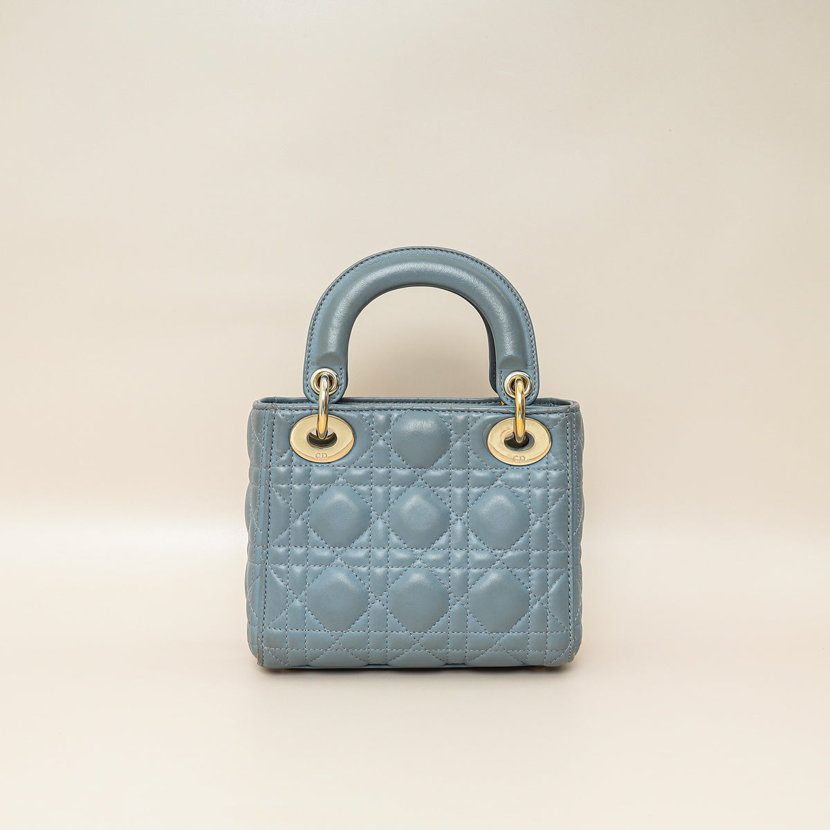 Christian Dior Blue Grey Lady Dior Mini Chain Bag