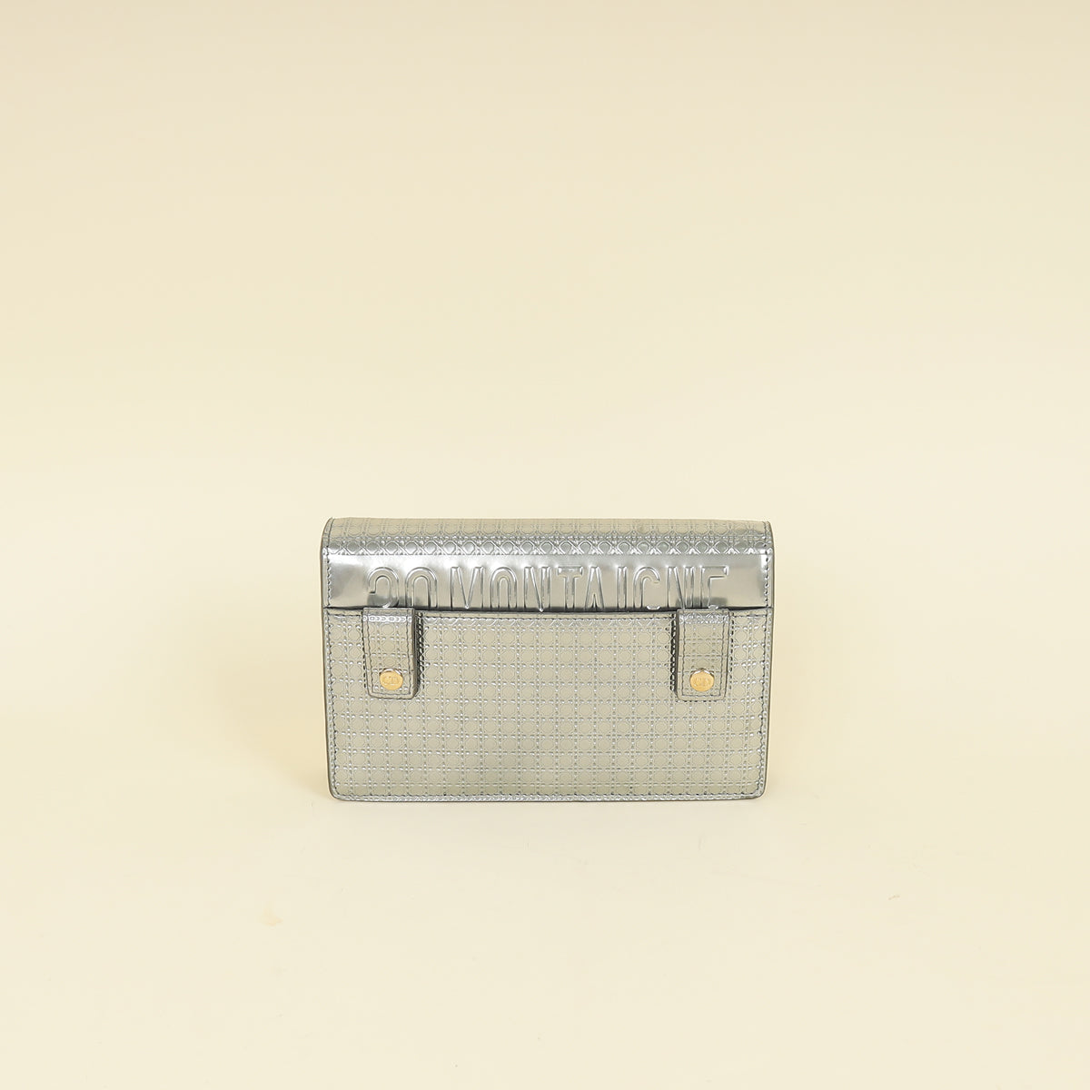 Christian Dior Silver 30 Montaigne Microcannge 2 Way Chain Pouch