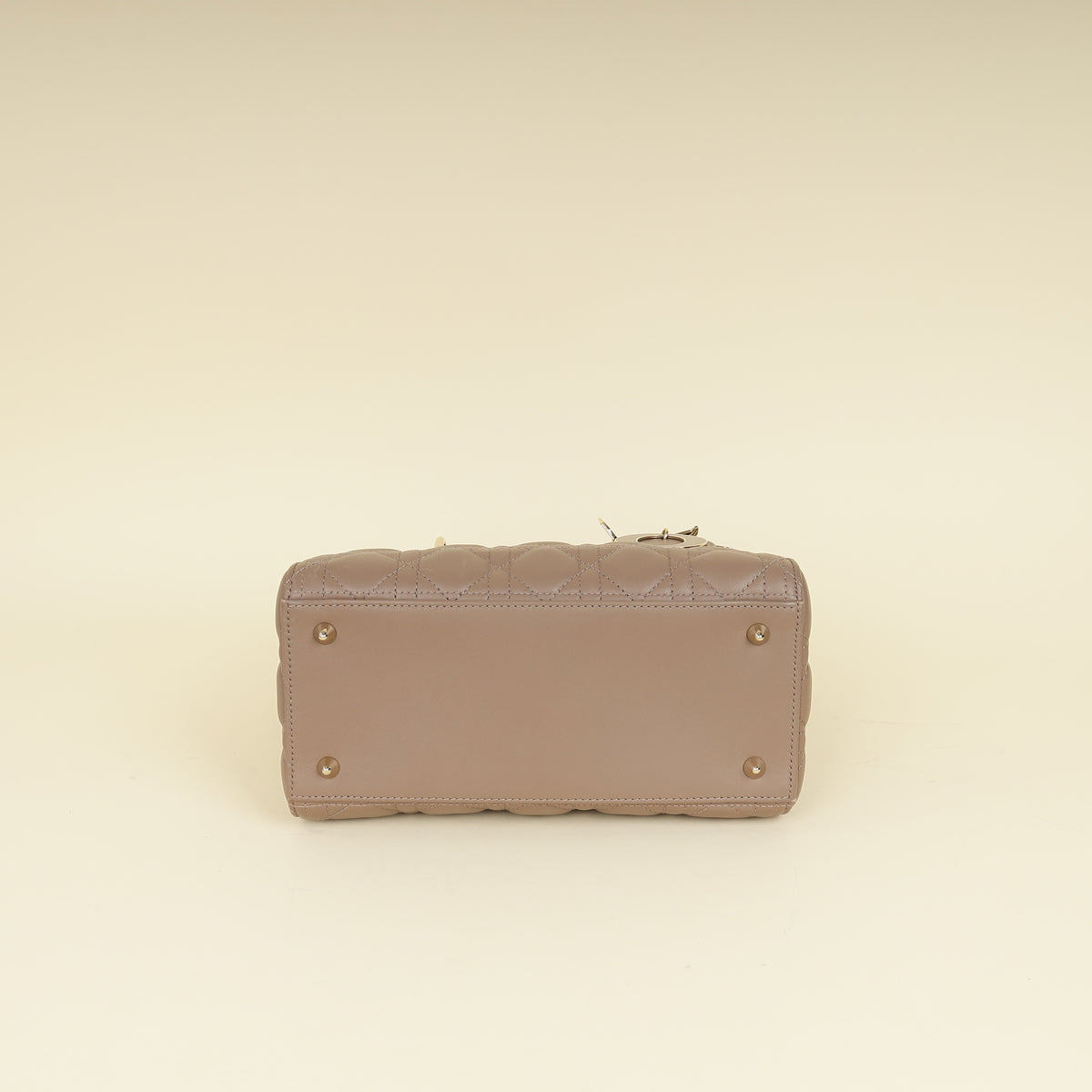 Christian Dior Taupe Gray Cannage Lady Dior Medium Bag