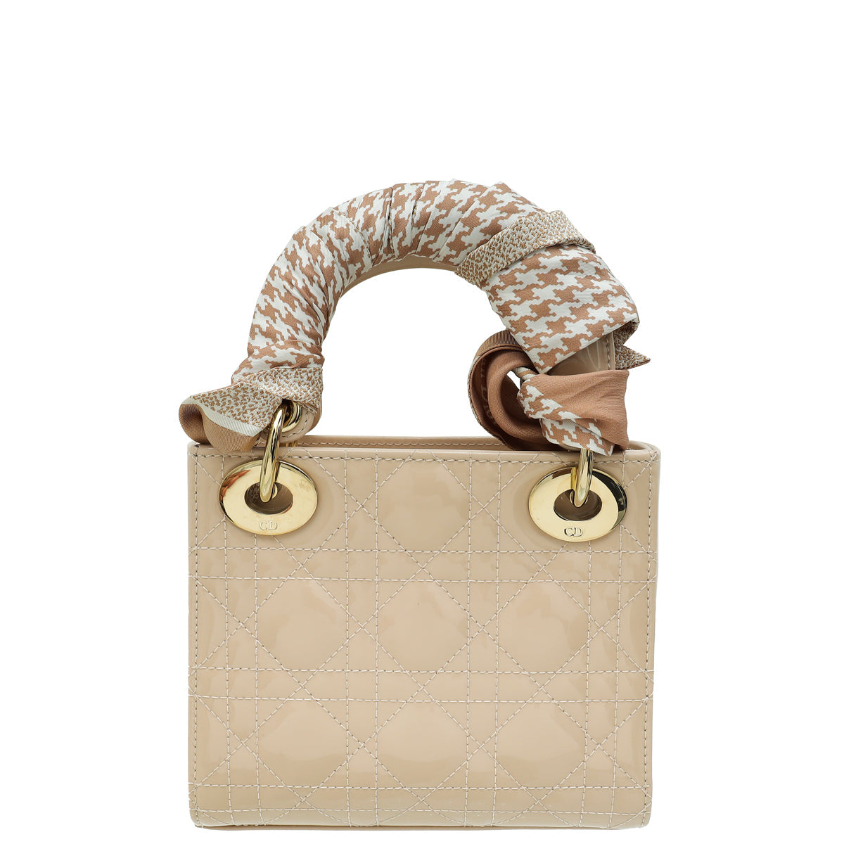 Christian Dior Powder Pink Mini Lady Dior Bag W/ Twilly
