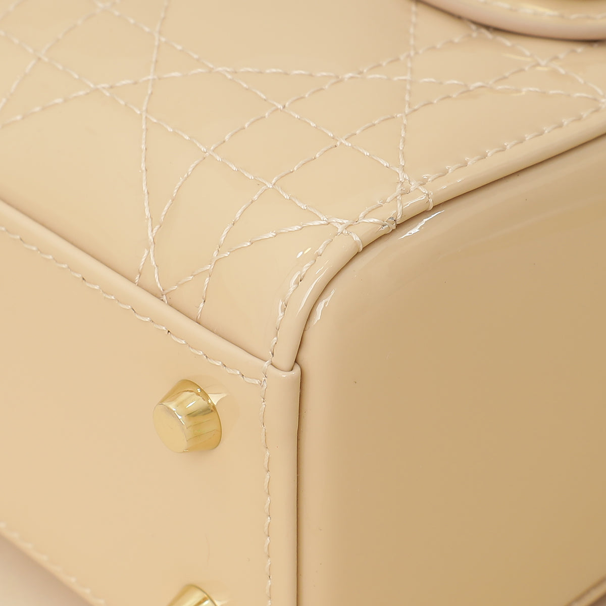 Christian Dior Powder Beige Chain Mini Lady Dior Bag