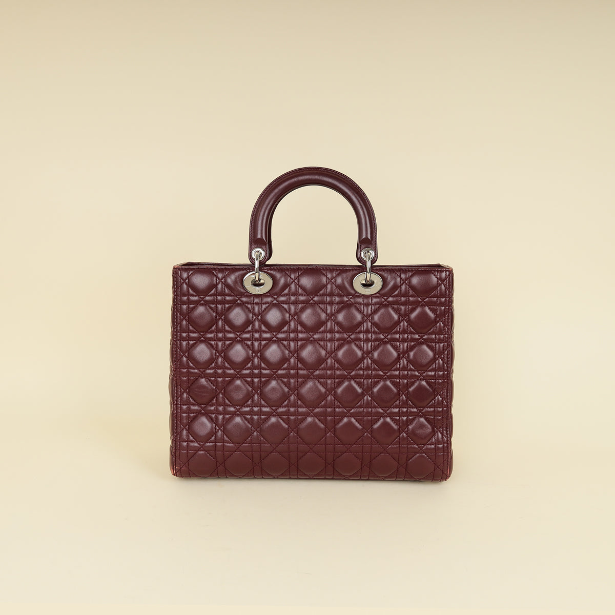 Christian Dior Burgundy Lady Dior Large Bag