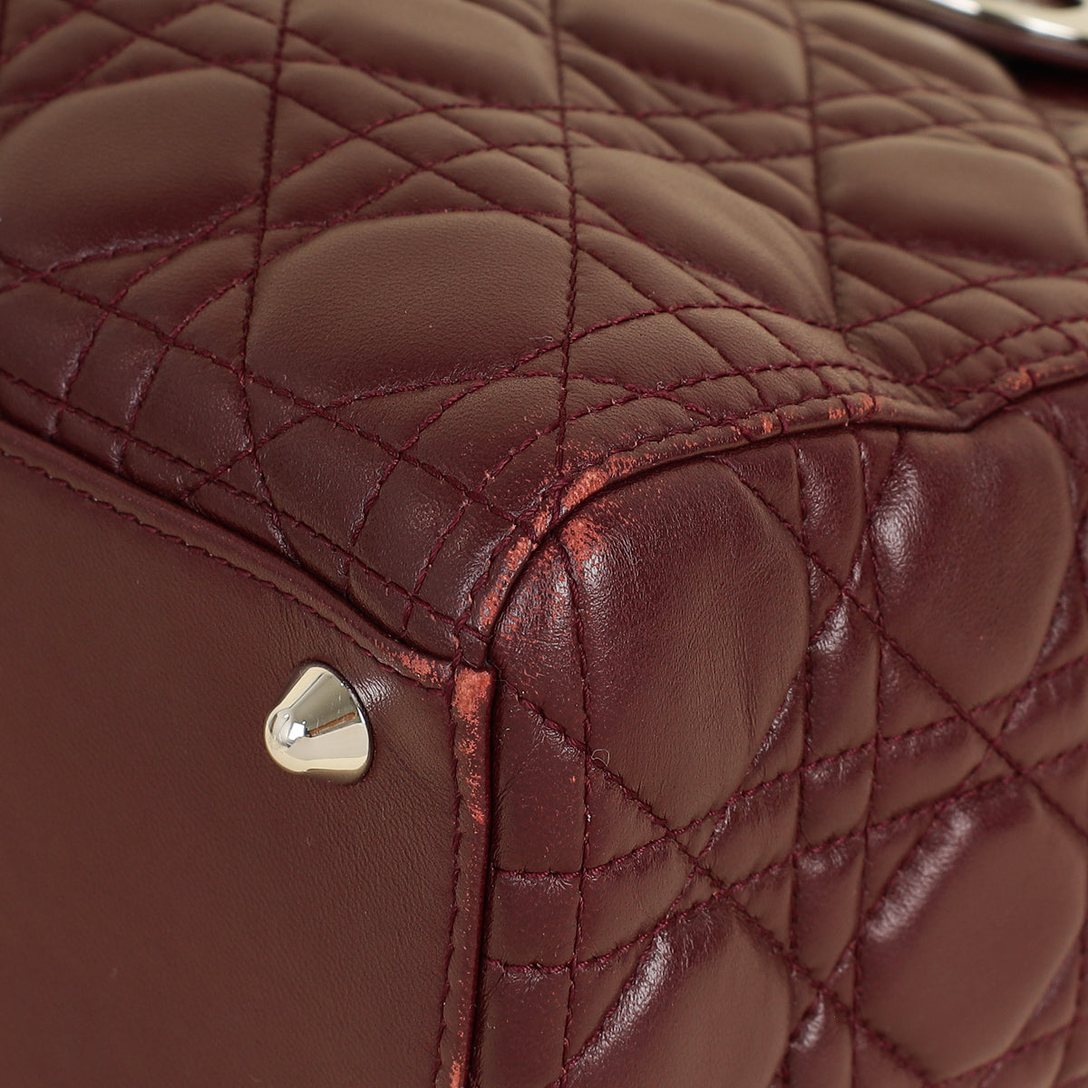 Christian Dior Burgundy Lady Dior Large Bag