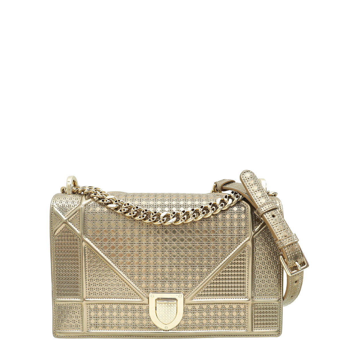 Christian Dior Champaign Diorama Microcannage Medium Bag