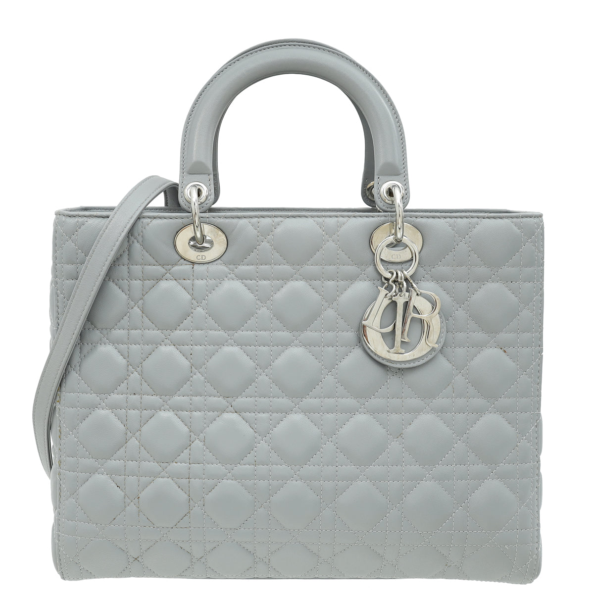 Christian Dior Grey Lady Dior Large Bag