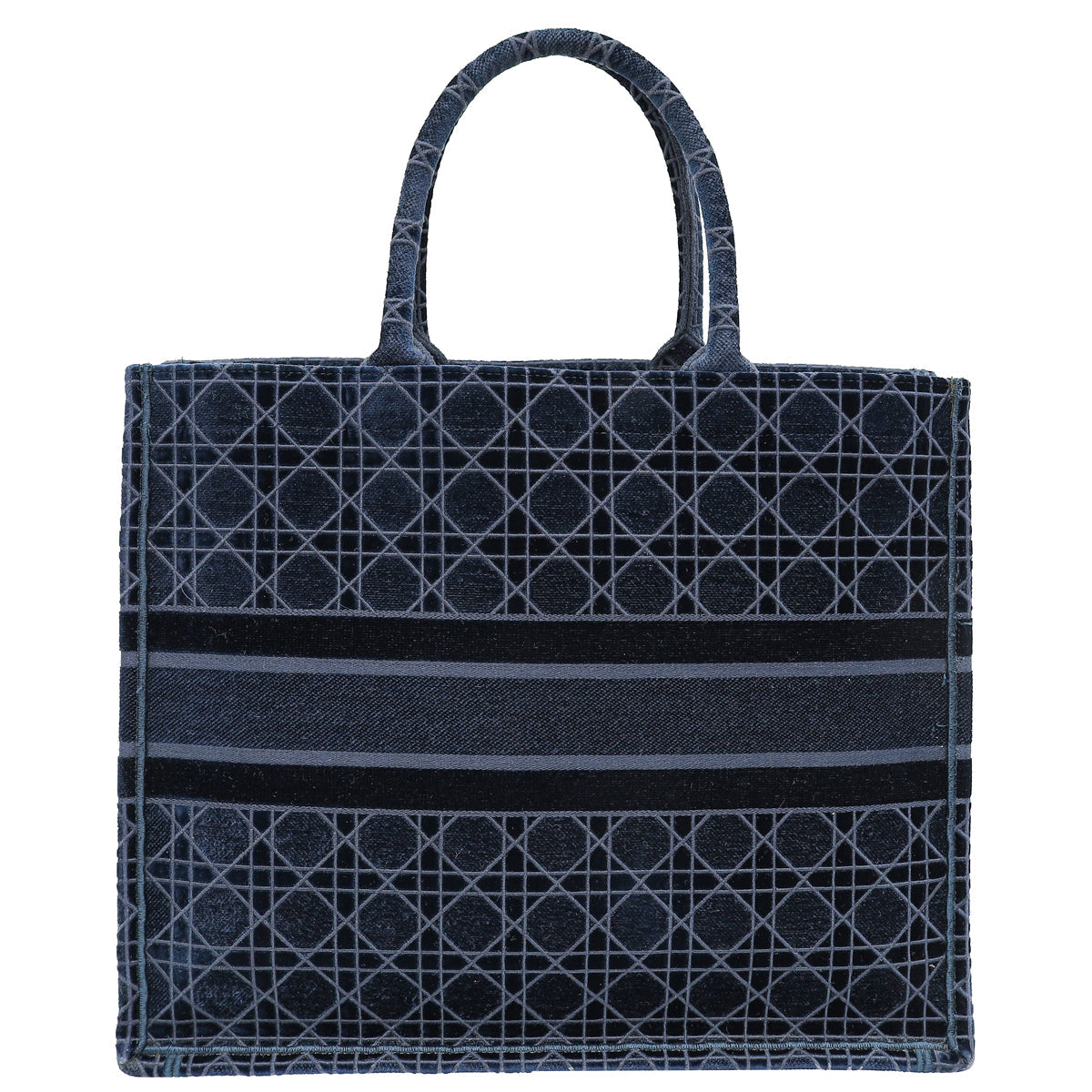 Christian Dior Bicolor Velvet Cannage Book Tote Large Bag