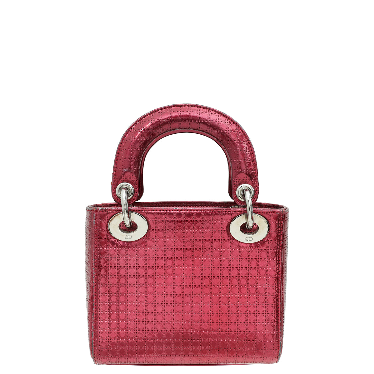Christian Dior Metallic Fuchsia Lady Dior Microcannage Mini Strap Bag