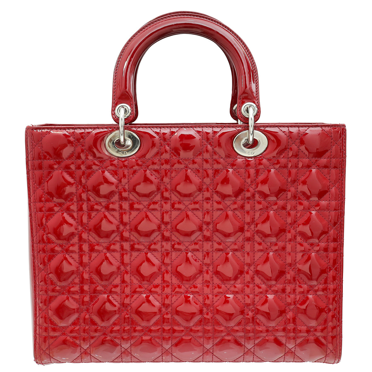 Christian Dior Cherry Red Lady Dior Large Bag
