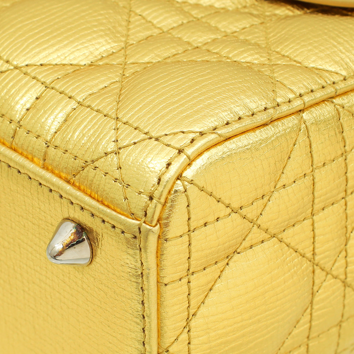Christian Dior Metallic Gold My Lady Dior Small Bag