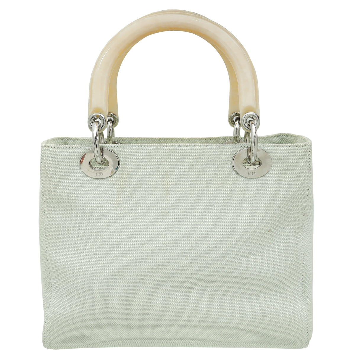Christian Dior Light Green Lady Dior Fabric Medium Bag